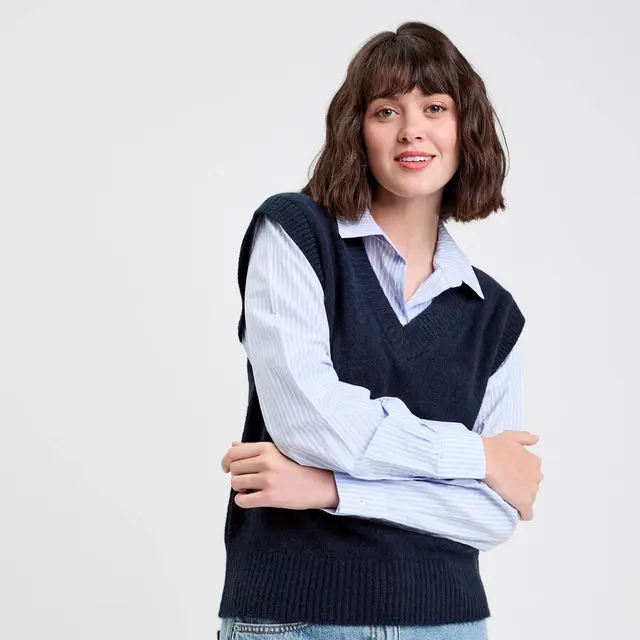 Pull chemise 2-en-1 bleu marine – Bibiche Sweet Shop